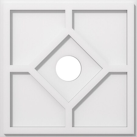 Ekena Millwork Embry Architectural Grade PVC Contemporary Ceiling Medallion, 16"OD x 3"ID x 5 1/2"C x 1"P CMP16EY-03000